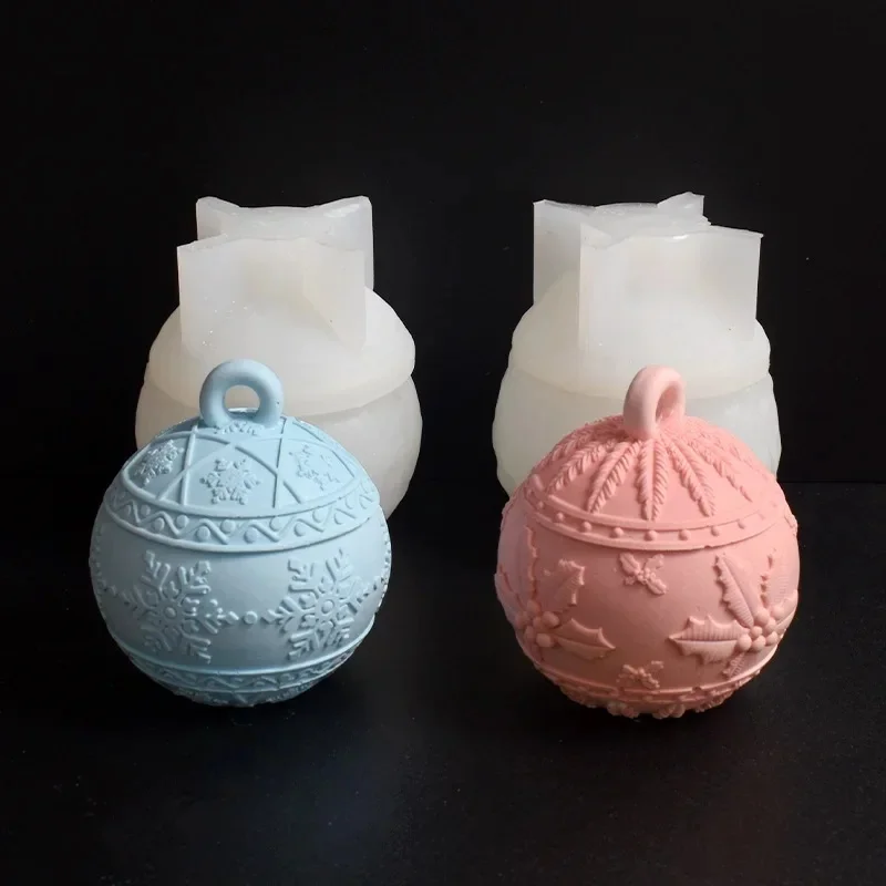 Relief Christmas Holly Berry Candle Cup Silicone Mold Snowflake Candle Holder Silicone Mold Cement Concrete Gypsum Making Mold — zdjęcie 2