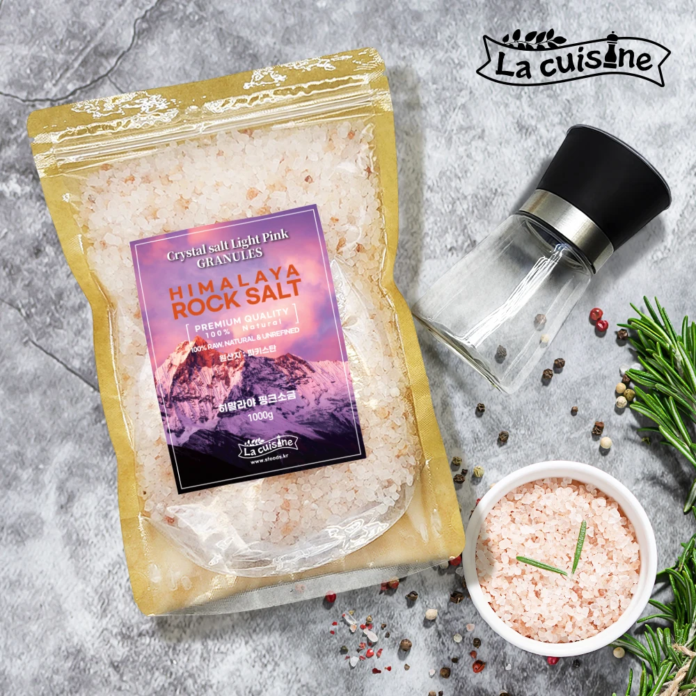 Himalayas Pink Salt Pink Salt Coarse Salt 1kg Ceramic Grinder Gestly Mineral Rock Salt Pink Salt Light Pink Granules