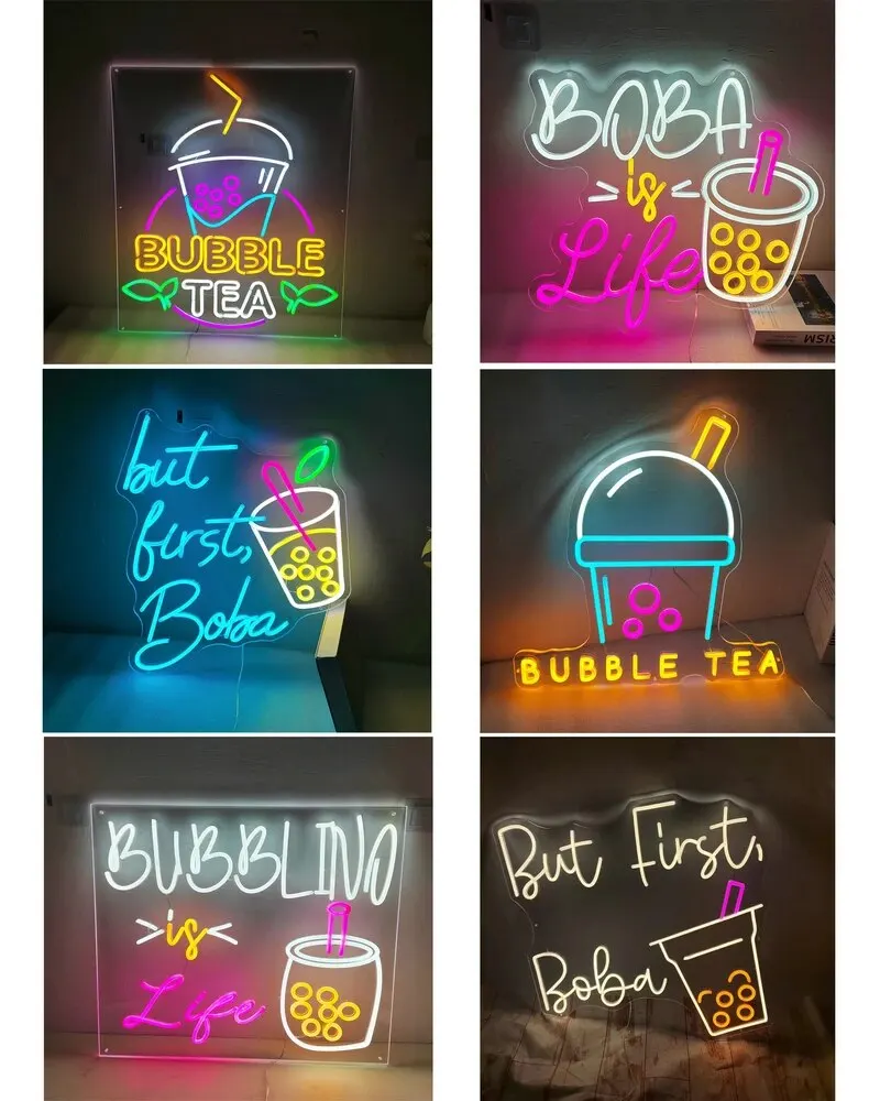 Imagem -06 - Bubble Tea Led Neon Sign Negócios Personalizados Boba Milk Tea Shop Wall Art Bebida Publicitária Club Store Abrindo Presentes