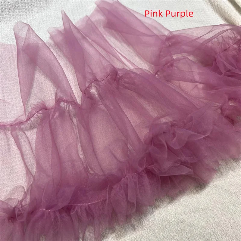 

2 yards Pleated Tulle Lace Trimming DIY Apparel Sewing Fabric for DIY Handmade Sewing Craft Making Tutu Dress Hem Doll Dress