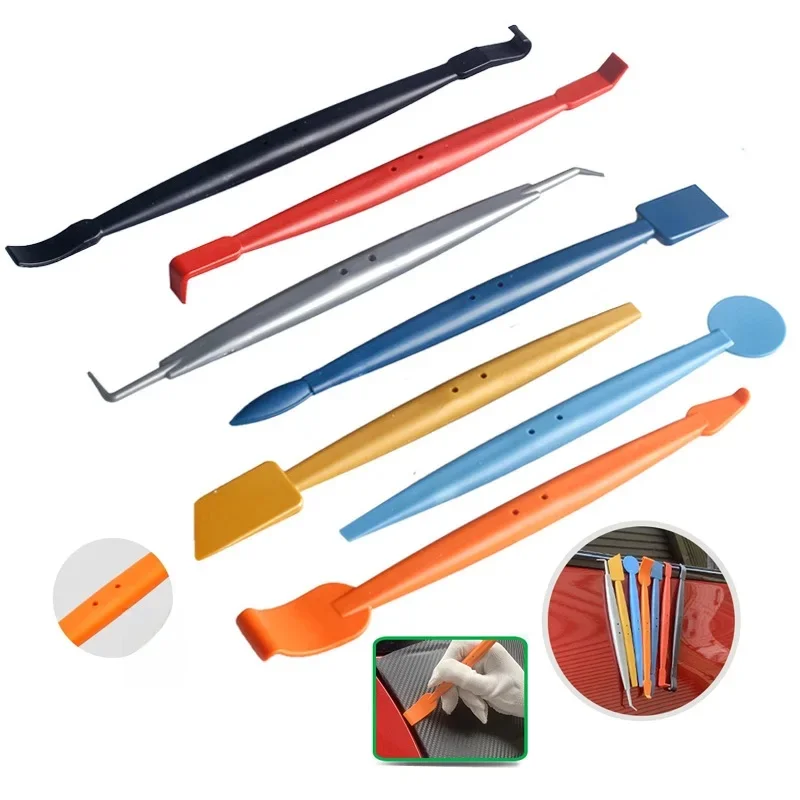 Vinyl Wrap Tool Kit Flexible Magnetic Micro Stick Squeegee Corner Scraper Curves Slot Tools for Installing Contour Vehicle Wraps