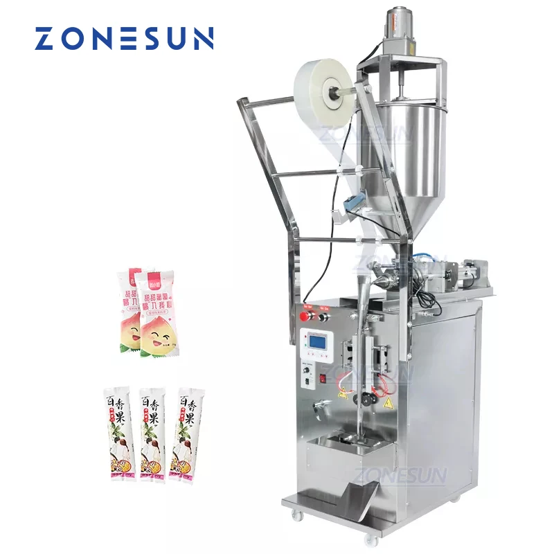 

ZONESUN Automatic Form Fill Sealing Machine Paste Chili Sauce Oil Vinegar Water Quantitative Liquid Packaging Filling Machine