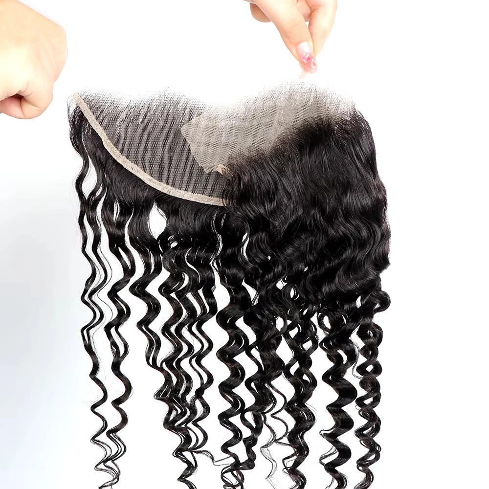 

Kinky Curly 13x4 Прозрачные кружевные фронтальные 4x4 Кружевная застежка Глубокая волна Волнистая кружевная застежка 100% человеческие волосы Remy Pre Plucked
