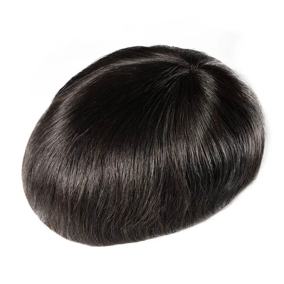 Men Toupee Man Wig Fine Mono Durable Men\'s Capillary Prothesis Natural Hairpiece Prosthetic Hair Male Wig Human Hair System Unit