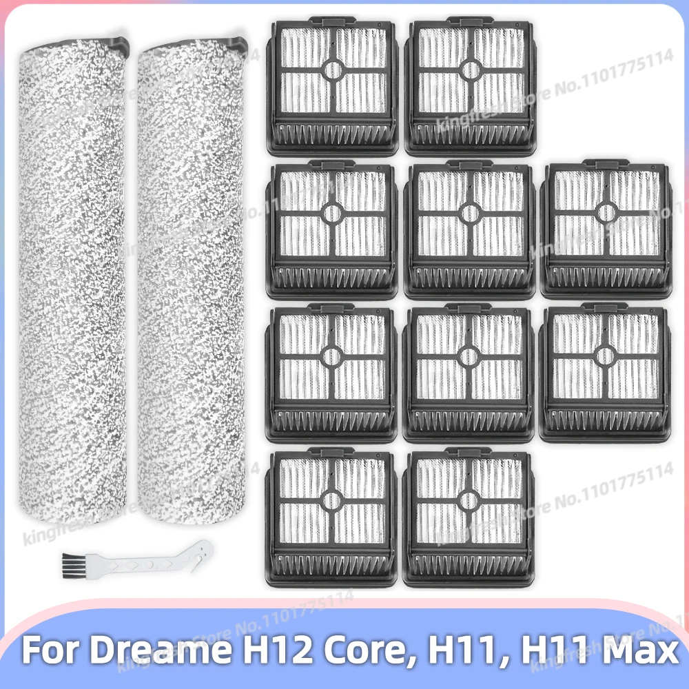 Compatível com Dreame H12 Core / Dreame H11 / Dreame H11 Max Peças de Reposição para Aspirador Escova de Rolo Filtro Hepa Acessórios