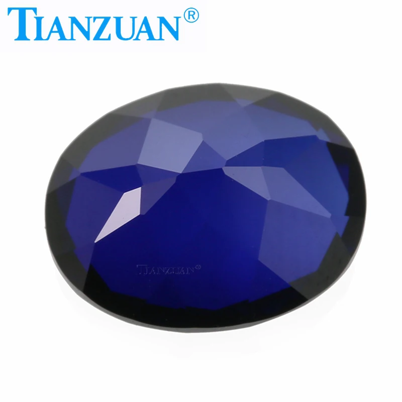 Oval Shape Natural Cut Artificial Sapphire Synthetic Corundum Clear Loose Stone for Jewelry Making DIY Material