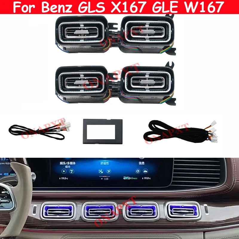 

64 Colors For Mercedes Benz GLS X167 GLE W167 Car Refit Decorative Lamp LED Dashboard Air Vents Nozzle Ambient Light