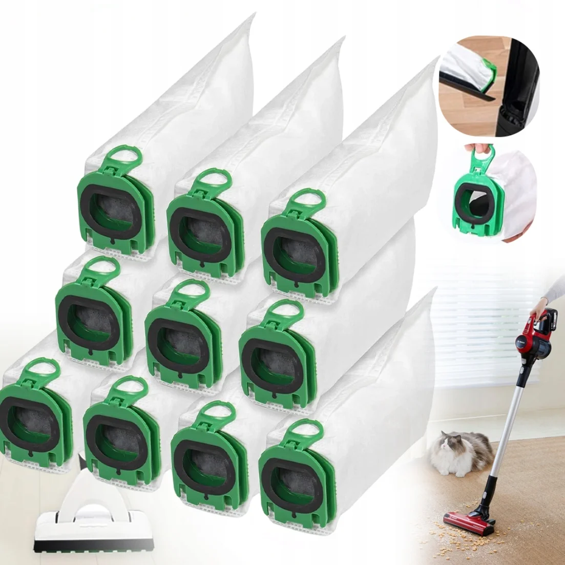 20 Stück Staubsaugerbeutel, kompatibel mit Vorwerk VB100 FP100 Roboter-Staubsauger-Zubehör.