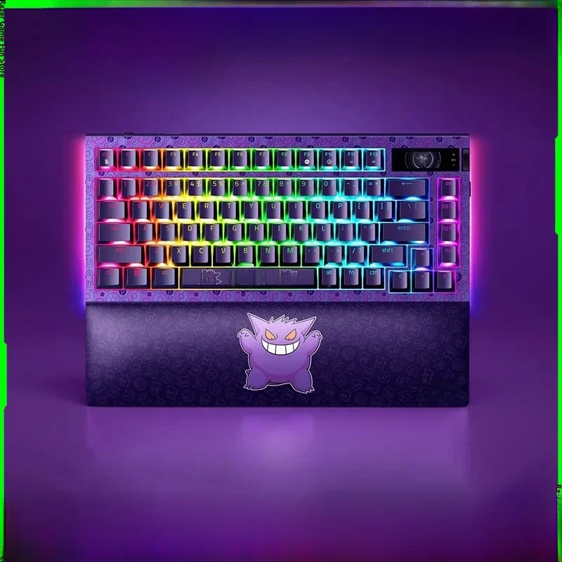Razer Gengar Keyboard Pokemon Gengar Edition Blackwidow V4 Pro 75% Wireless Hot-Swappable Gaming Keyboard Oled