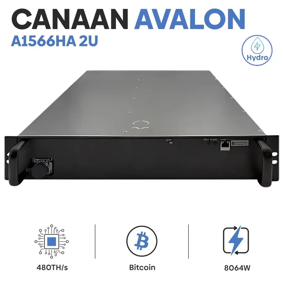 

TT BUY NOW Canaan Avalon A1566HA 2U Hydro Bitcoin (SHA256) Miner - New
