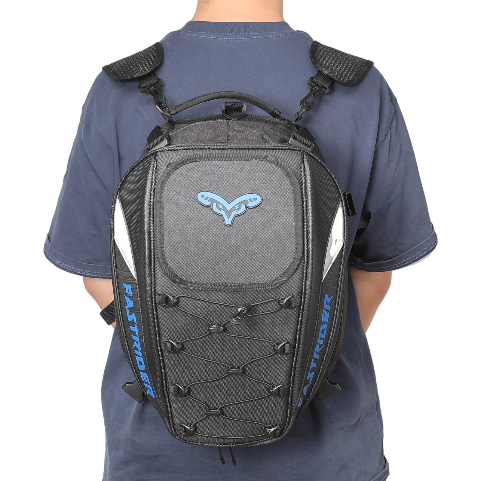 Motorrad-Hecktasche, Wasserdichte 37L Multifunktionale Rucksacktasche mit Hoher Kapazität und Hochsichtbarem Reflektierendem Design – Detail 3