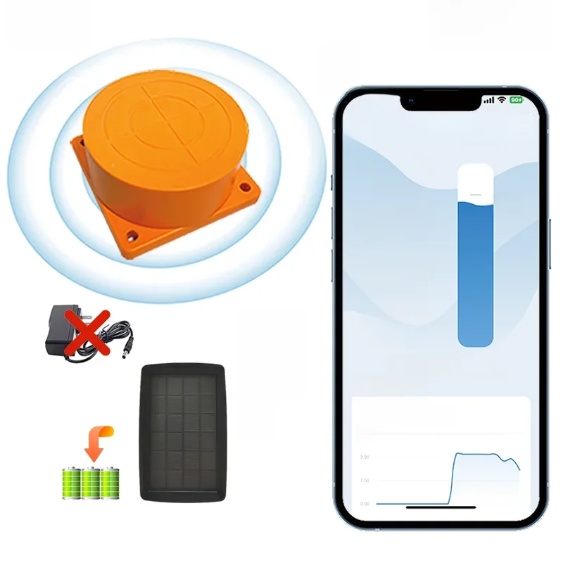 Morayelec Solar Energy Tuya Smart Life Mobile APP Wireless WiFi Remote Ultrasonic Real Time Water Tank Level Sensor Monitor