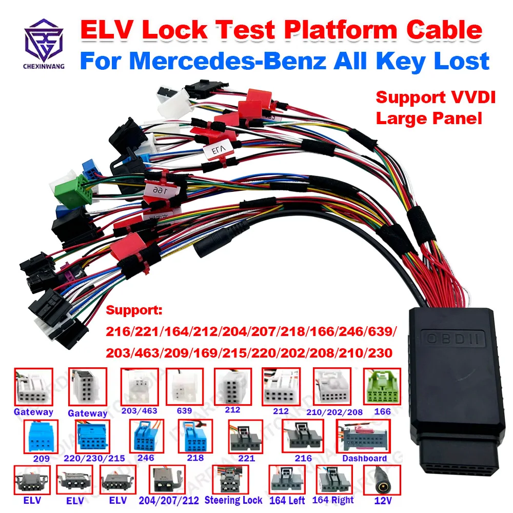 For Mercedes-Benz Multi-function ELV Lock Test Platform Cable All Key Lost Support VVDI Large Panel Multifunction Wiring Harness