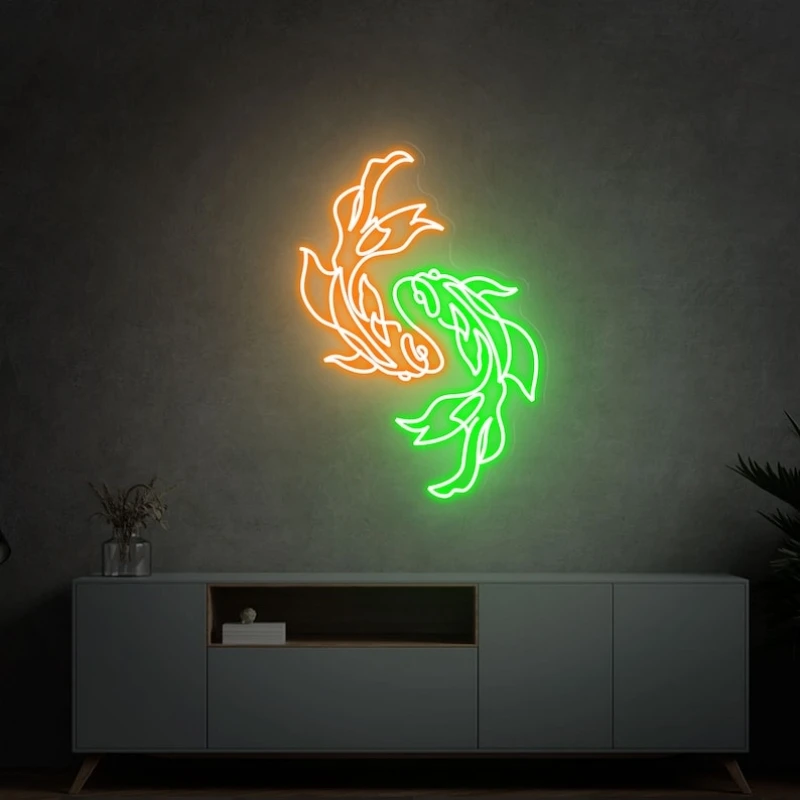 Koi Neon Lights Customized Neon Lights Japanese Neon Lights Japanese Style Decoration Interior Hotel Room Decoration