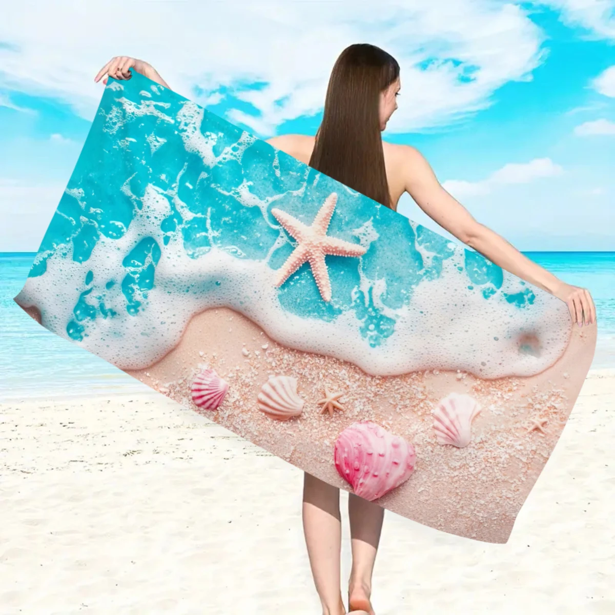 Toalla de playa Ocean Element, adecuada para deportes al aire libre, natación y centro de fitness, toalla de playa multifuncional, 1 ud.