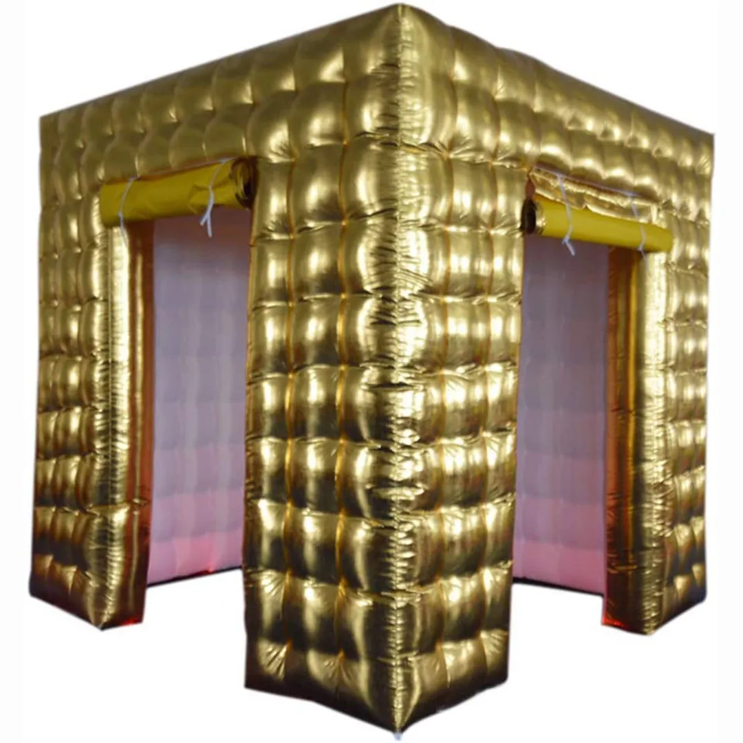 خيمة كابينة تصوير عملاقة قابلة للنفخ مع أضواء تغيير لون خلفية مناسبة للحفلات ومحطة سيلفي قابلة للتخصيص لترويج حفلات الزفاف #1