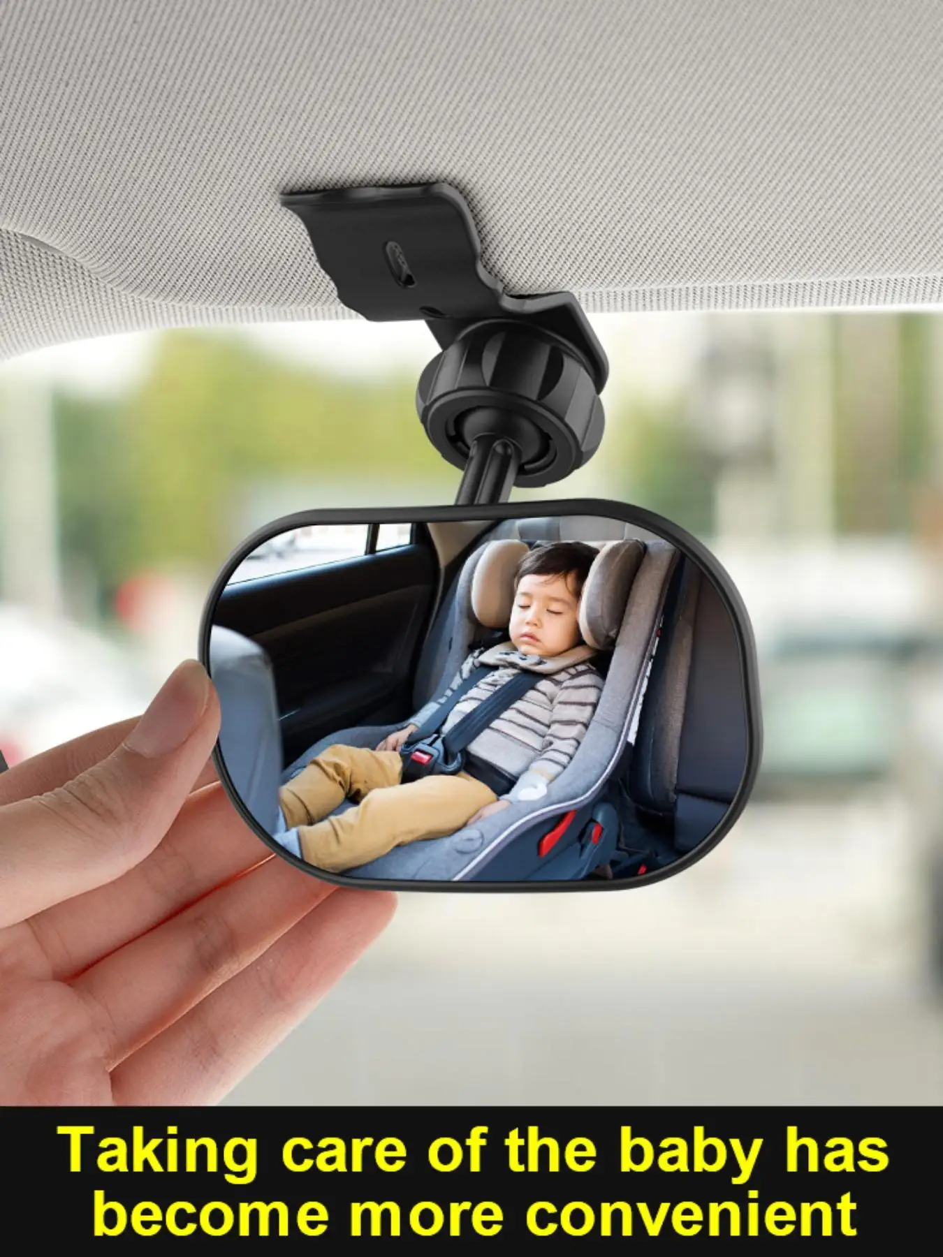 In car baby observation mirror, car children's reverse blind spot rearview mirror, 360 ° adjustable curve overtaking wide-angle