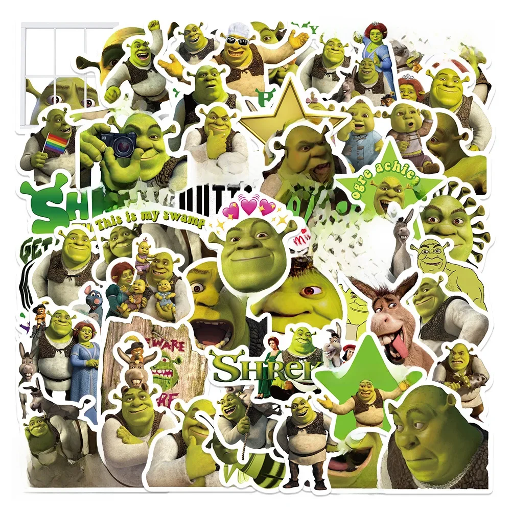 Monstro dos desenhos animados Shrek Graffiti Adesivo, DIY, decalques impermeáveis, laptop, mala,
