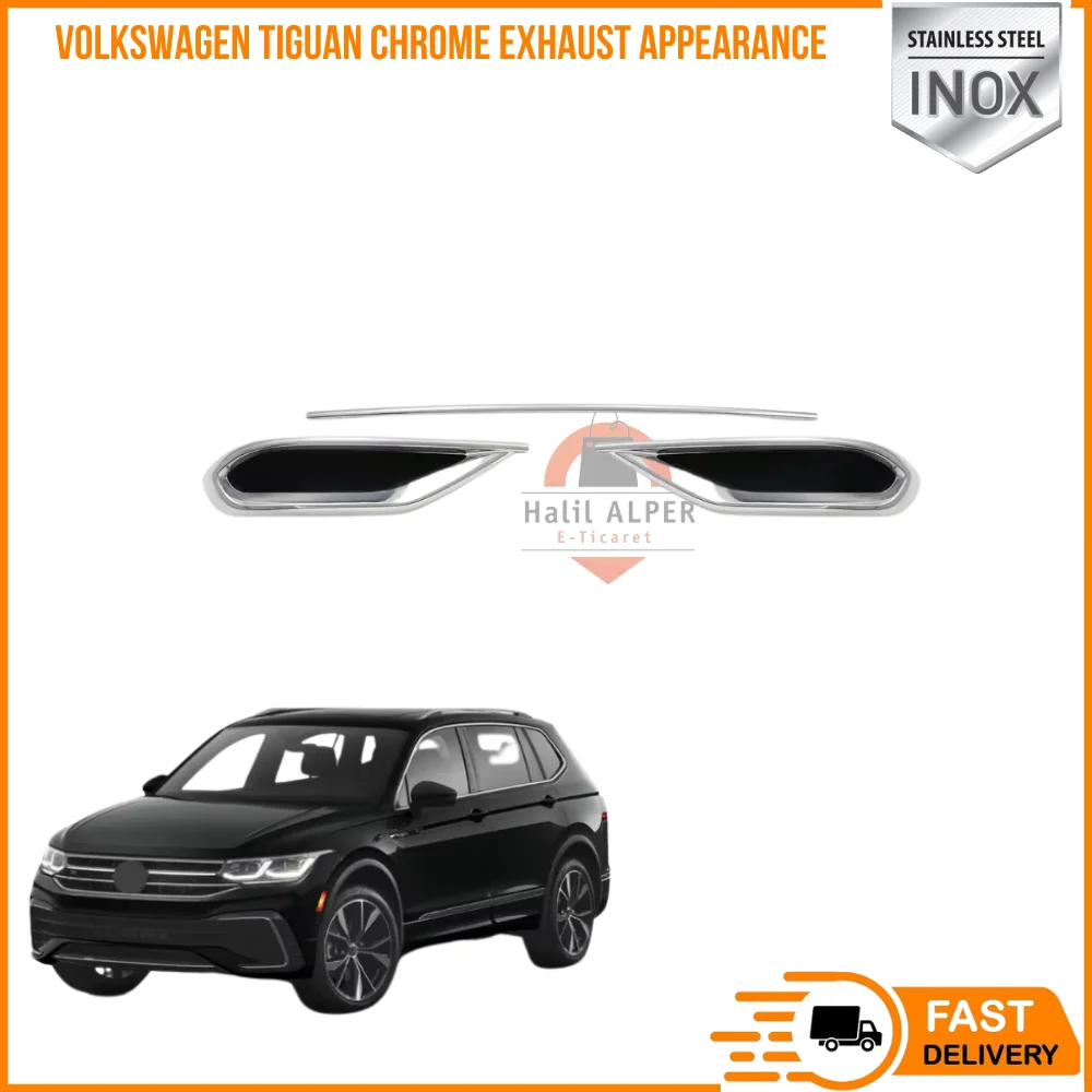 For Volkswagen Tiguan chrome exhaust appearance Vw car decorations 3PCs exterior car accesses car aerodynamic parts