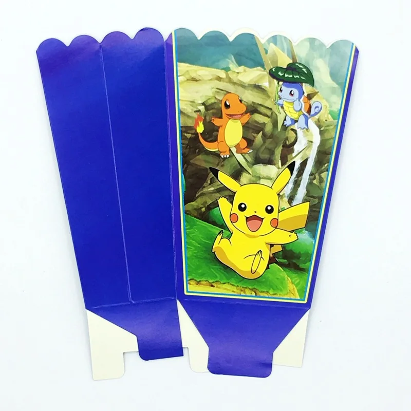 Pokemon Cake Flag Pikachu Birthday Party Decorations Disposable Cake Toothpick Flag Popcorn Box Anime for Kid Boy Party Supplies