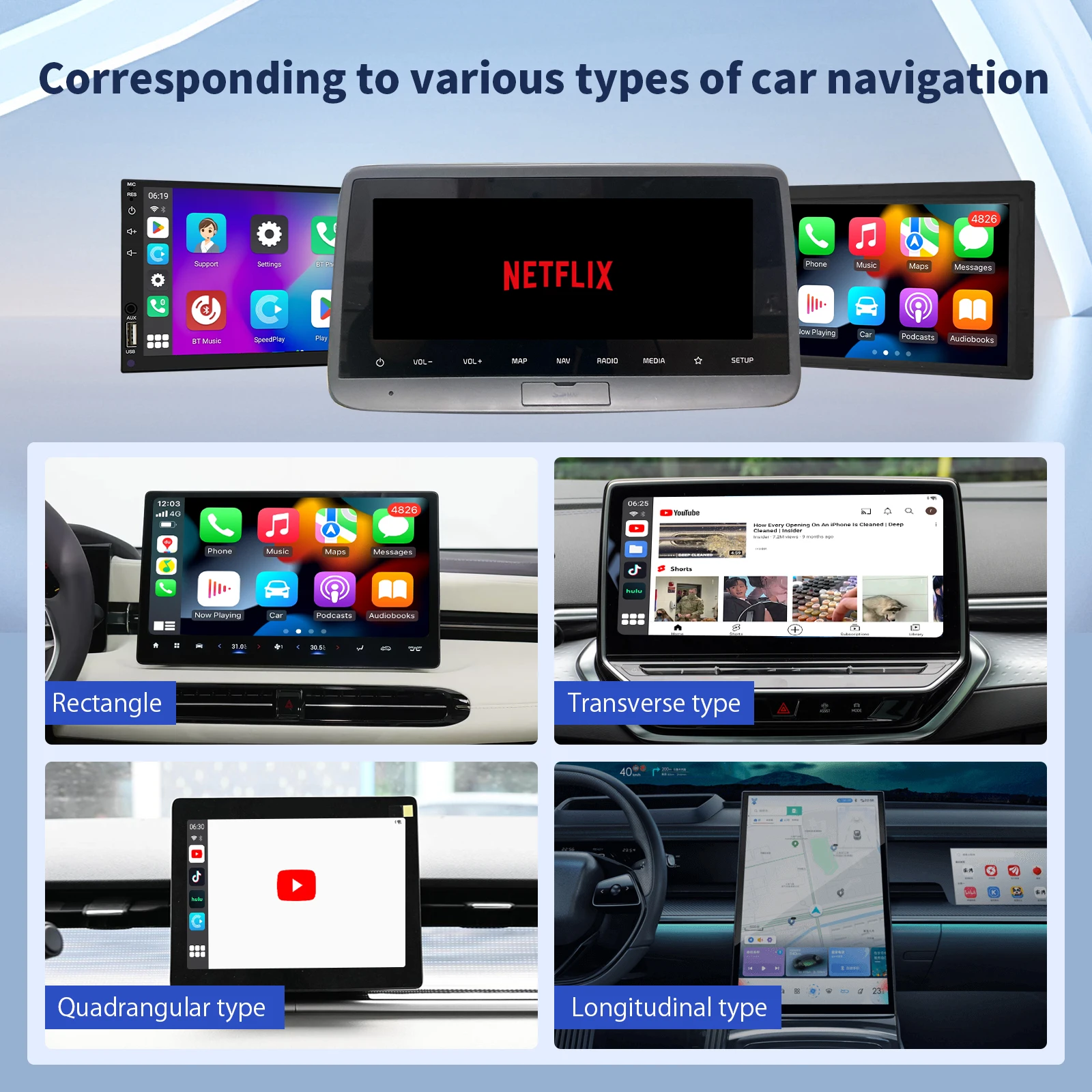 Leranda C6SE Bezprzewodowy CarPlay Ai Box Android Auto Apple CarPlay Adapter 2 w 1 2 GB 16 GB Plug&Play Zbudowany YouTube Netflix Tiktok