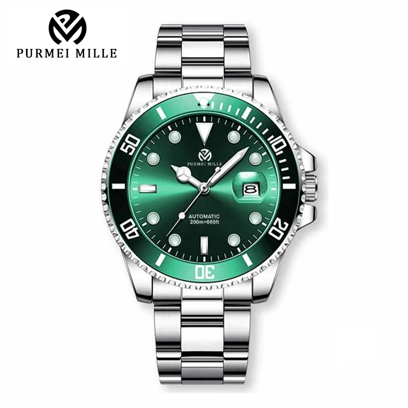 高級メンズ自動機械式時計ステンレススチールブレスレットシルバーゴールドブラックブルーセラミック防水 40 ミリメートルサファイアガラス