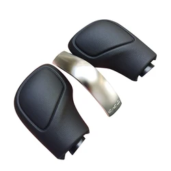 Black Leather Gear Shift Knob Side Cover With Shiny & Matte DSG For VW Golf 6 7 R G TI Passat B7 B8 CC R20 Jetta MK6 GLI