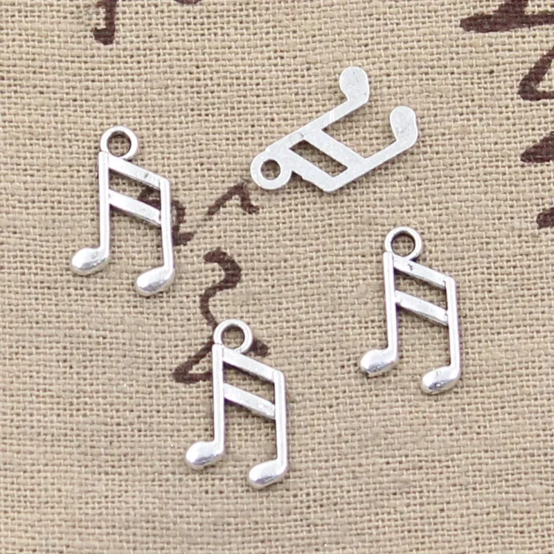 100 sztuk Charms piękny nuta 13x8mm antyczne srebro kolorowe platerowane wisiorki dokonywanie DIY Handmade tybetański biżuteria w kolorze srebrnym — zdjęcie 2