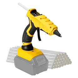 50W Cordless Hot Glue Gun Handheld Electric Glue Gun DIY Repair Tool with 30pcs 7mm Glue Sticks for Dewalt 20V Battery Pin