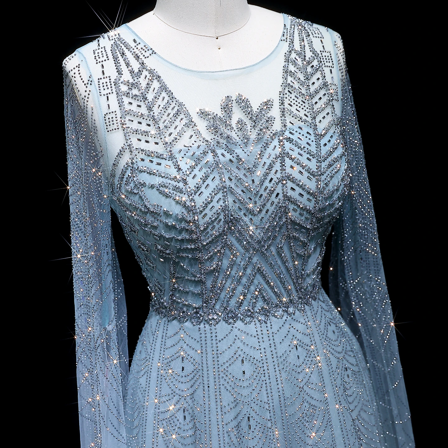 Sharon Said robe de soirée élégante rose cristal avec manches Cape complexe bleu arabe Weddig robes de soirée formelles SS030 personnalisé