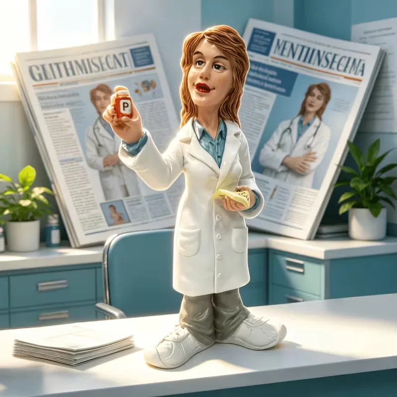 Cartoon Pharmacist Statue Resin Craft Desk Ornament