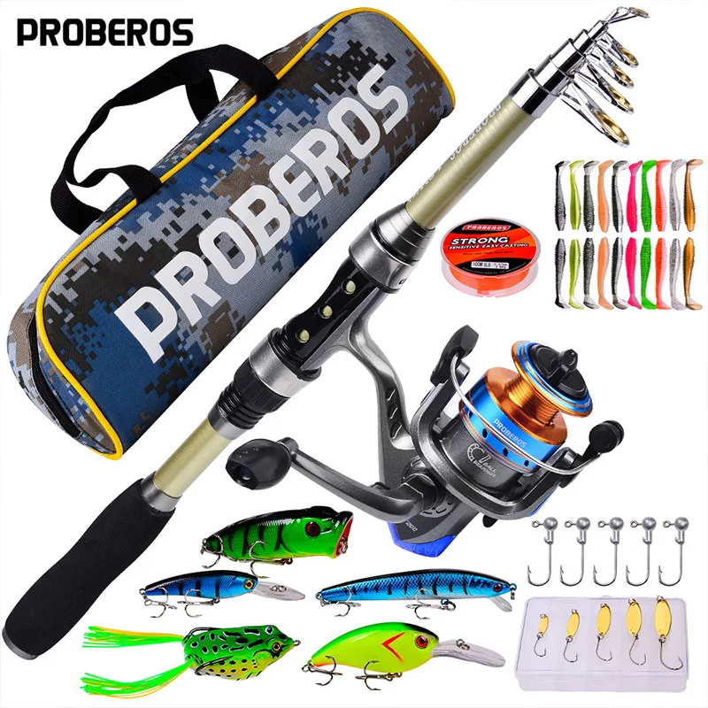 

Proberos-Carbon Fiber Sea Fishing Rod Set, Long-Range Throwing Rod, Fishing Reel, Bag Combination