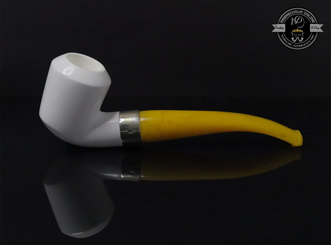 

Handmade Block Meerschaum Silver Band Pipe