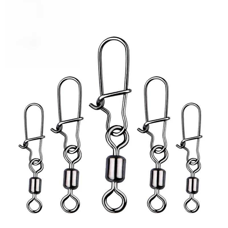 Meredith 50 pçssnap pesca ​pique acessórios de pesca conector pino rolamento giro rolamento aço