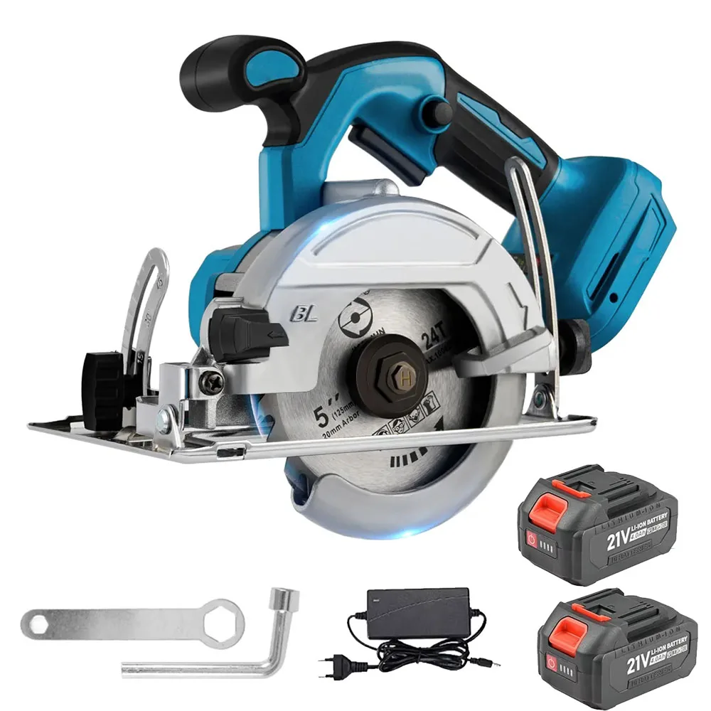 DWiusty 10800RPM 5 Inch Elektrische Cirkelzaag Handzaam Multifunctioneel Oplaadbaar Snijmachine Voor Makita Accu