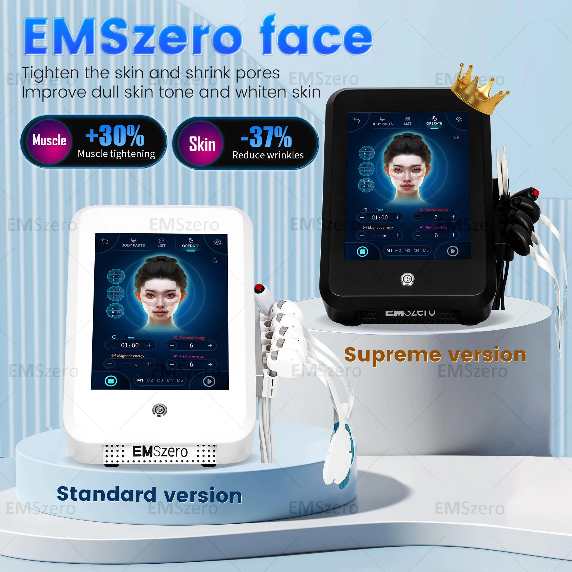 

LMRFFACE Wrinkle Removal Anti-aging Microcurrent Facial Lifting Skin Tightening Emrf Facial Machine Activate Collagen Beautify