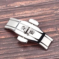 Stainless Steel Butterfly Buckle Polished Button Watch Band 20mm 22mm 24mm 10/12/14mm Watchbands Clasp accessories