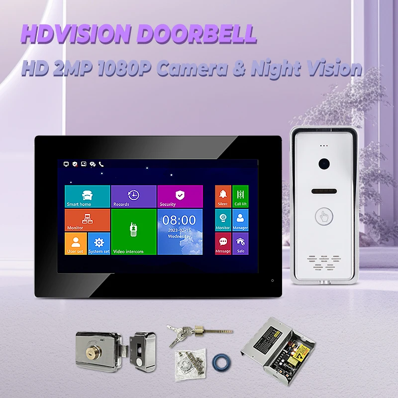 

Hot Sales Video Intercom for Villa 7 inches Wired Intercom System Door Intercom Video Villa Kit