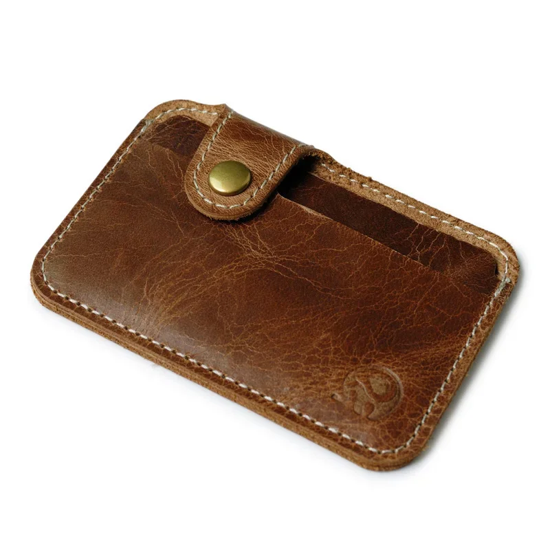 Vintage skóra bydlęca etui do kart kredytowych dla mężczyzn prosty futerał na etui na kartę kredytową autobusu chroniący karty kredytowe Slim etui na karty Porte Carte — zdjęcie 2