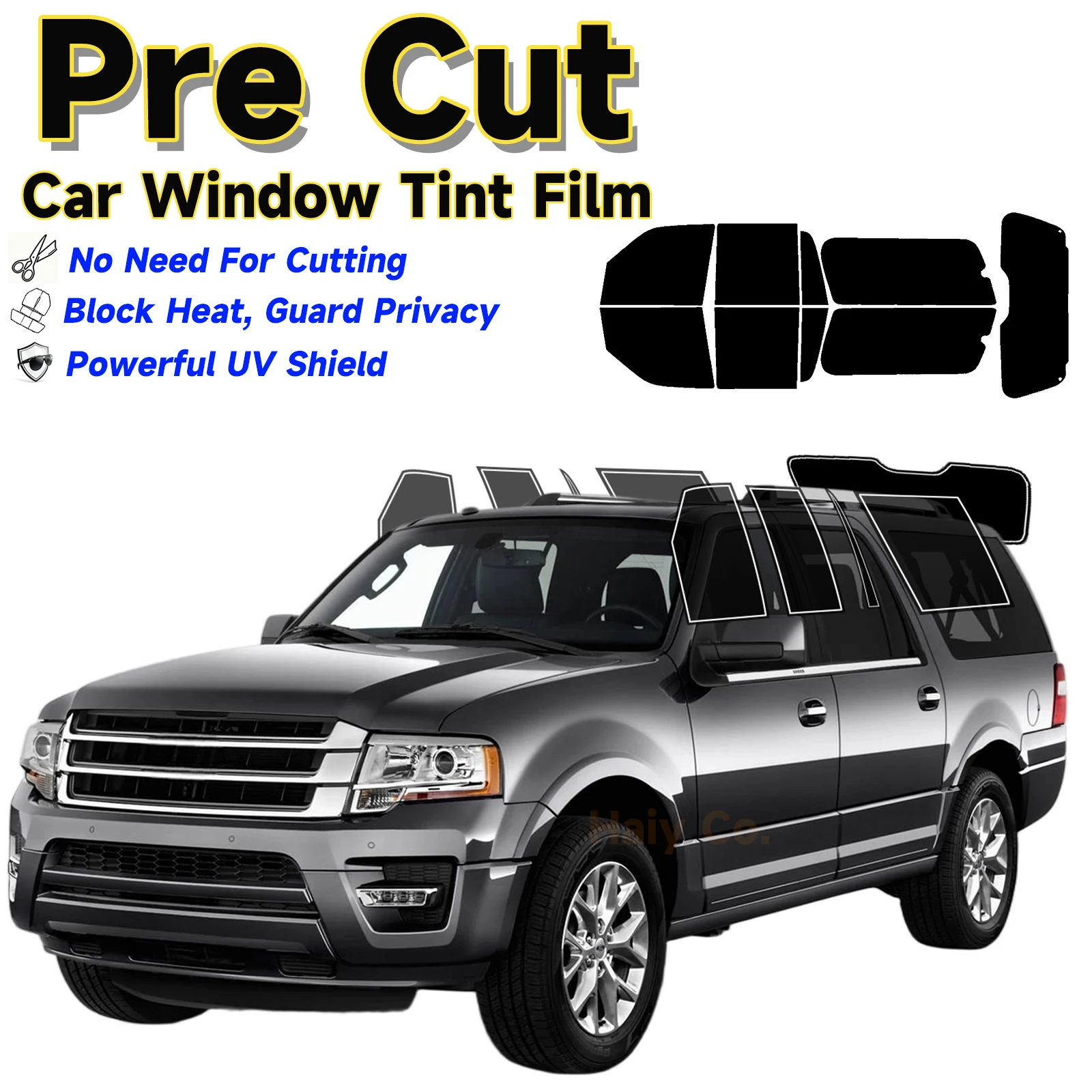 

Precut Window Tint Car for Ford Expedition 2007-2017 Sun Uv-Ir Blocking Heat & Glare 2Ply Window Protector Privacy Films Shade