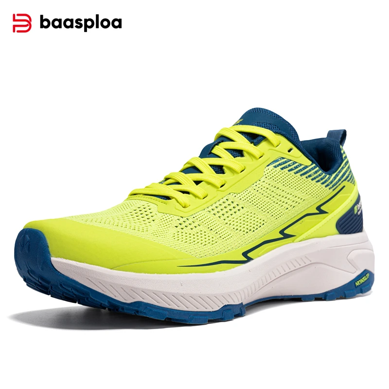 

BAASPLOA Men Hiking Shoes Outdoor Lightweight Mesh Lace Up Sneakers Breathable Non Slip Wear Resistant Walking Shoes Casual