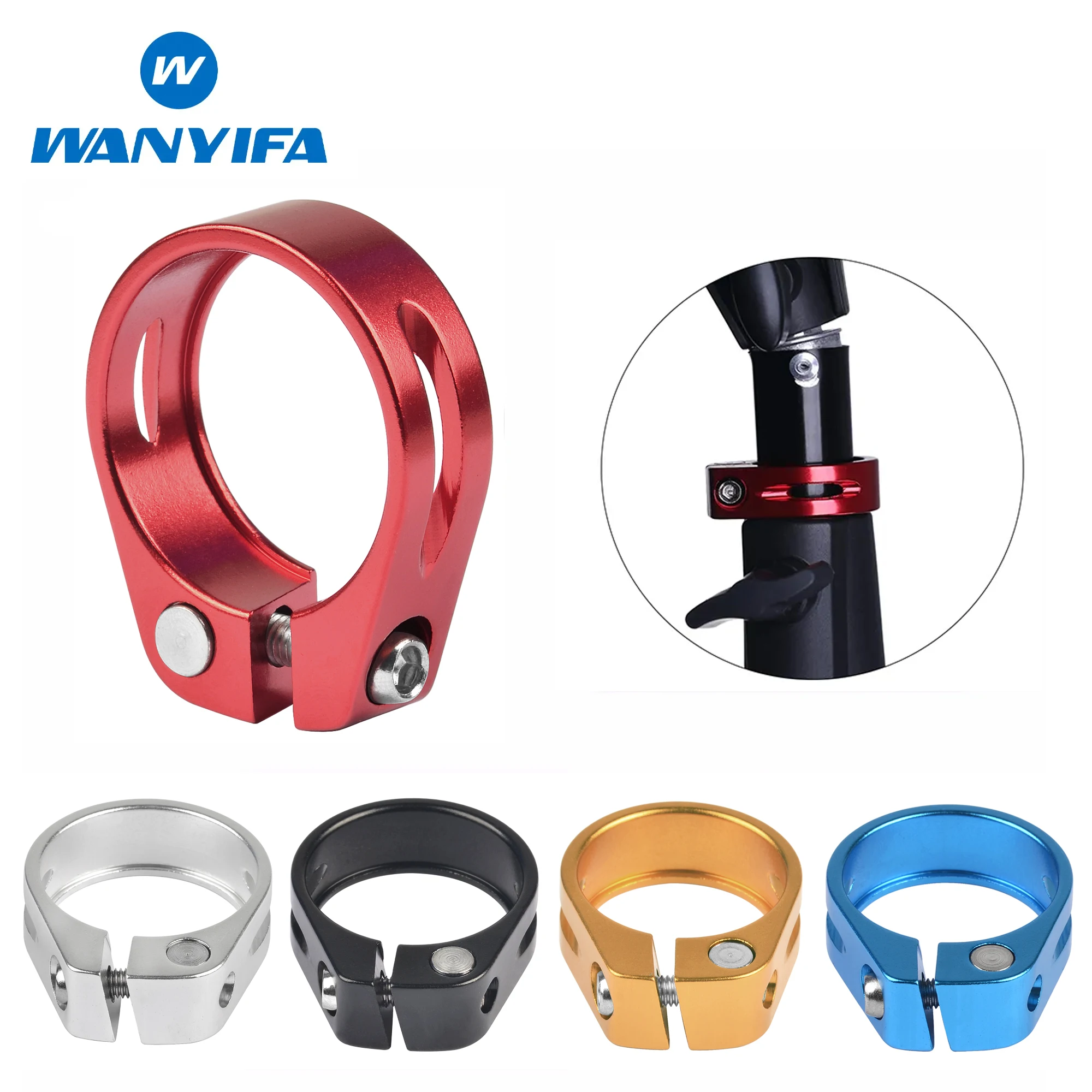 Wanyifa Aluminum Alloy Bicycle Seat Post Clamp  31.8/34.9 mm Saddle Seatpost Tube Clamp For MTB Road Bike Fixed Gear