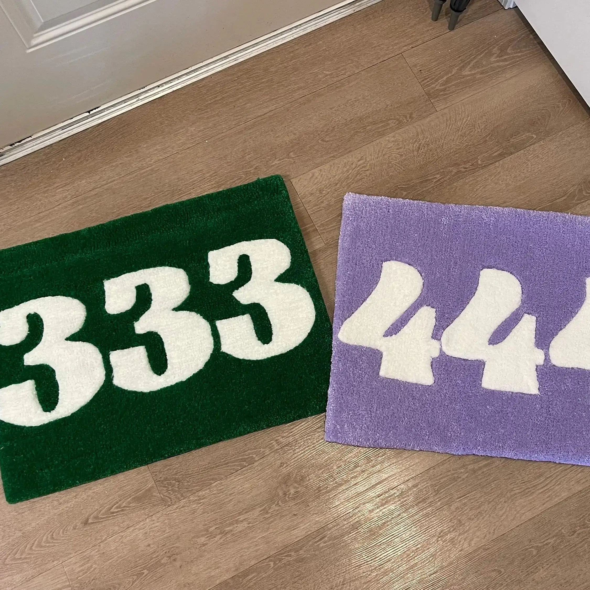 Repeating Numbers Rectangular Rug Printing Technology Simple Housewarming Gift Handmade Non-Slip Decorative Carpet