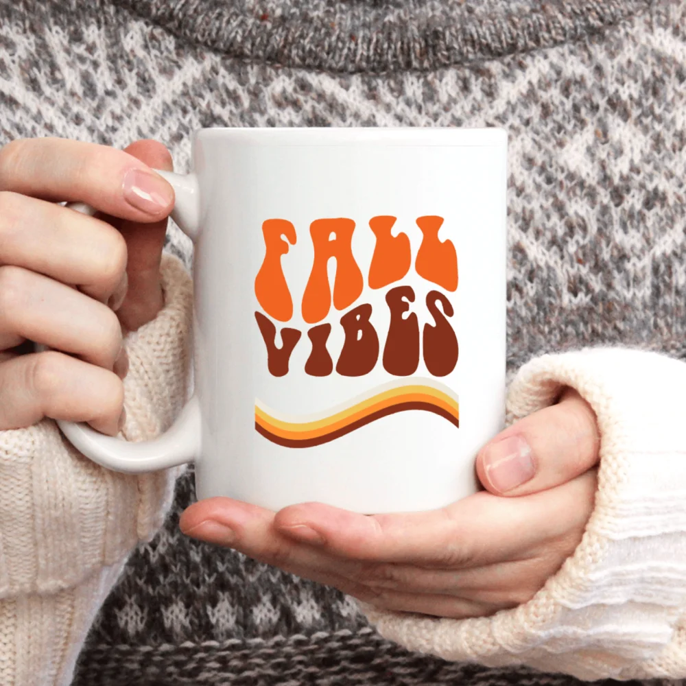 1pc 3A grade 11 oz fall orange ceramic coffee water mug for room Halloween Thanksgiving decoration Birthday Christmas Holiday