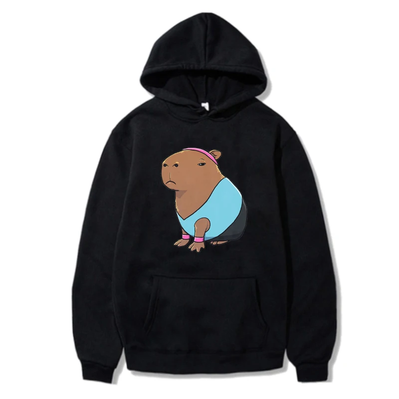 

Capybara Aerobics Costume Graphic Hoodies Capybara Nurse Print Hoody Autumn Streetwear Fashion Casual Soft Women Men Sweatshirt