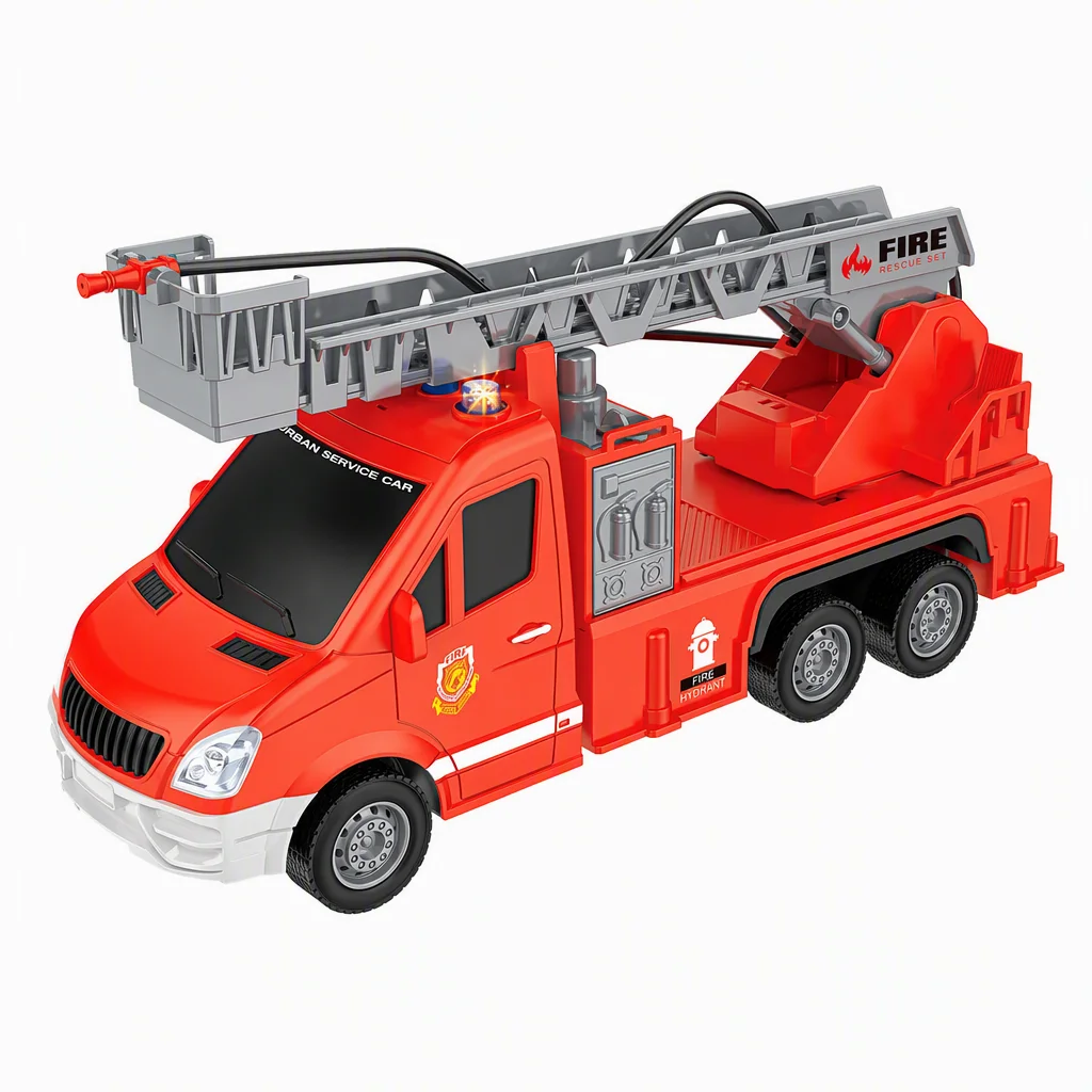 1:16 Speelgoed brandweerauto - Reddingsvoertuig met lichten, muziek en echte watergietfunctie - Noodhulptoestel voor kinderen