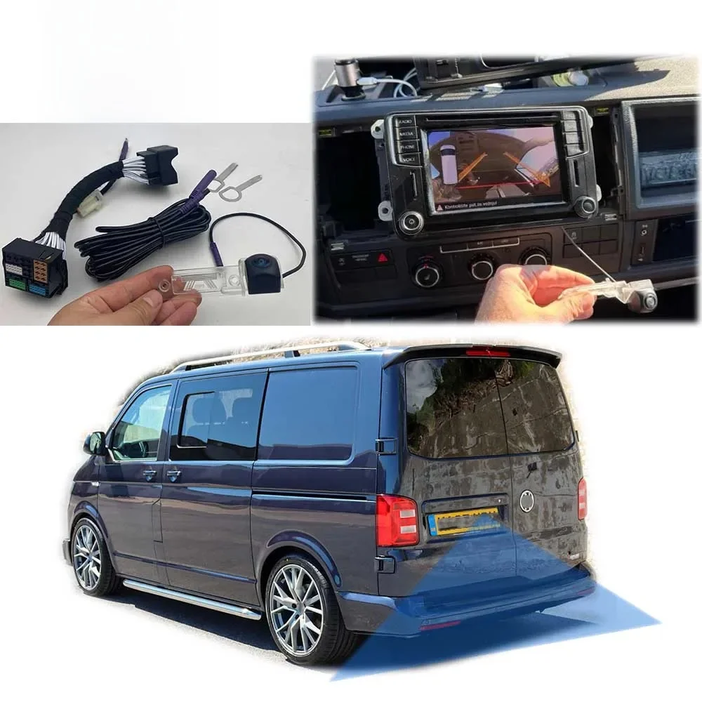 Kamera cofania VKAUTO Canbus Dynamic Trajectory do VW Transporter T6 T6.1 2017 2018 2019 2020 współpracuje z jednostką OEM — 2