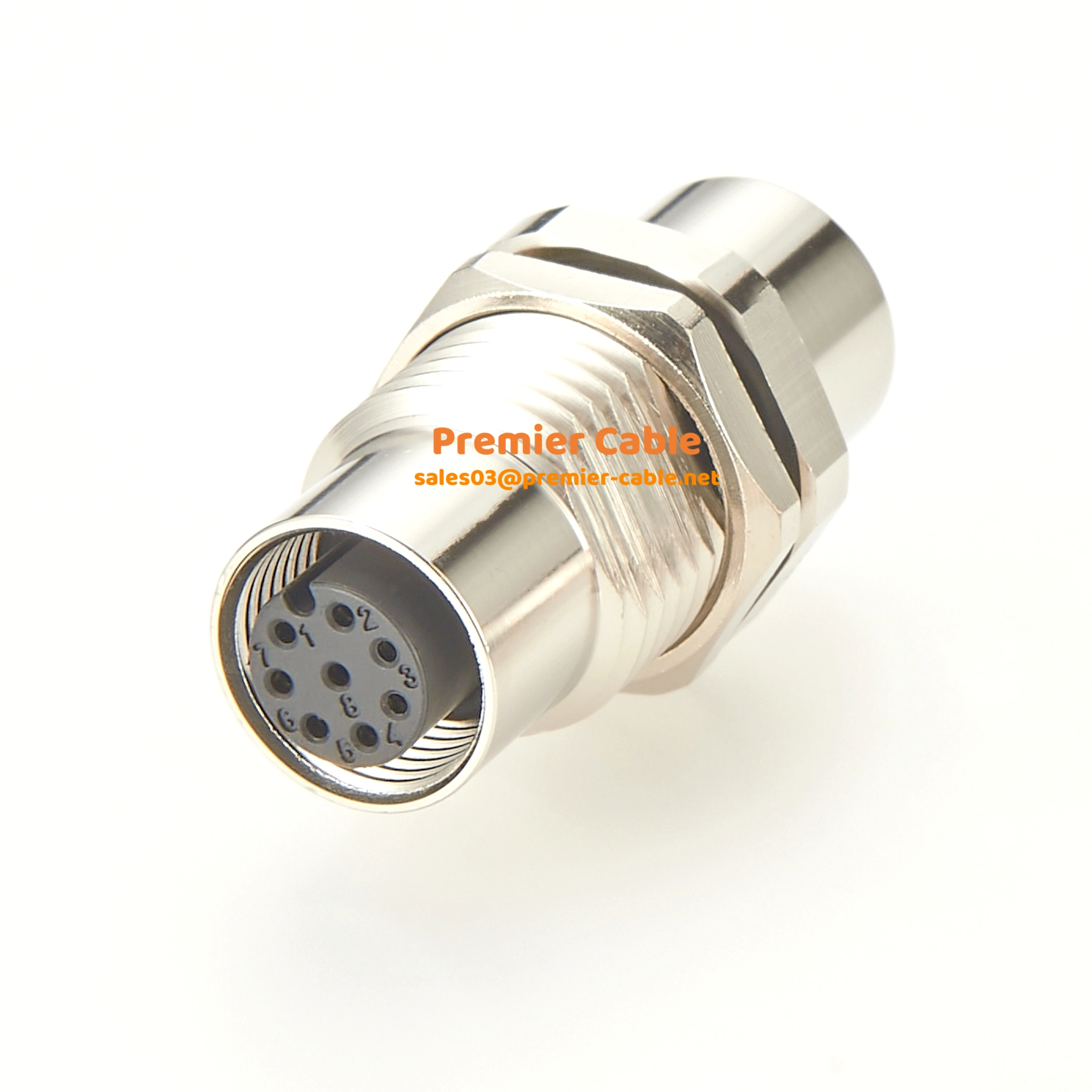 

M12 Panel Feed Through A-coded A coding Female Connector Socket Coupler M12 5-pole Shielded for Control Cabinet entry system