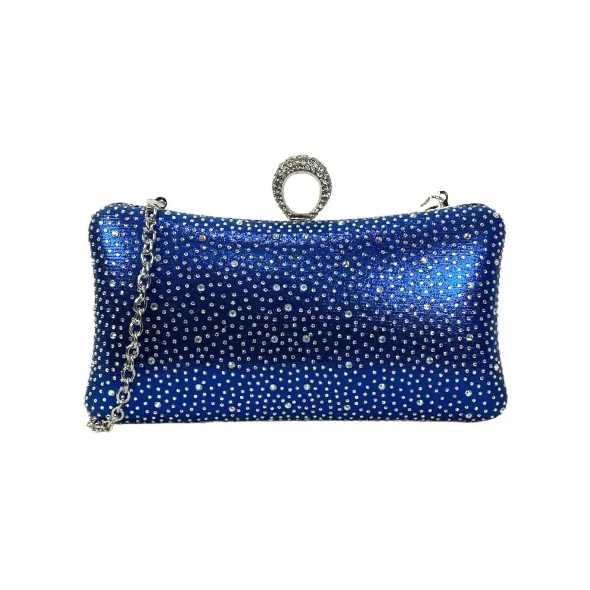 Bolsa de embreagem de festa GORETT com pedras embutidos e anel decorativo de diamante bolsa de ombro