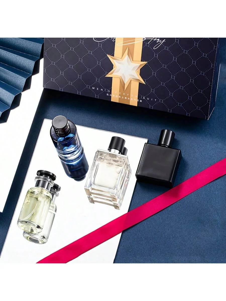 

JEAN MISS Men's Cologne Set 4 In 1 Set, Fresh Lemon Scent 1.01 Oz Long Lasting Fragrance Set Perfect Birthday Gift For Father, B